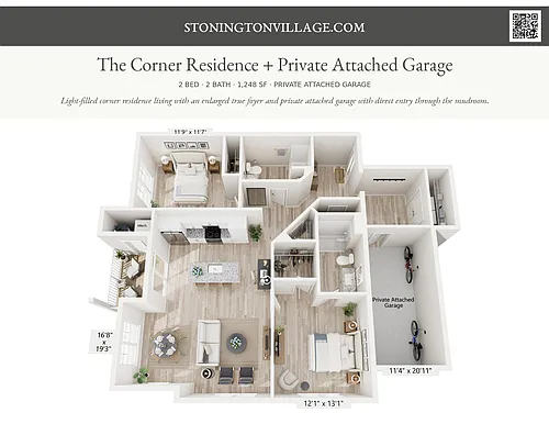 Floor plan The Corner Residence + Private Attached Garage