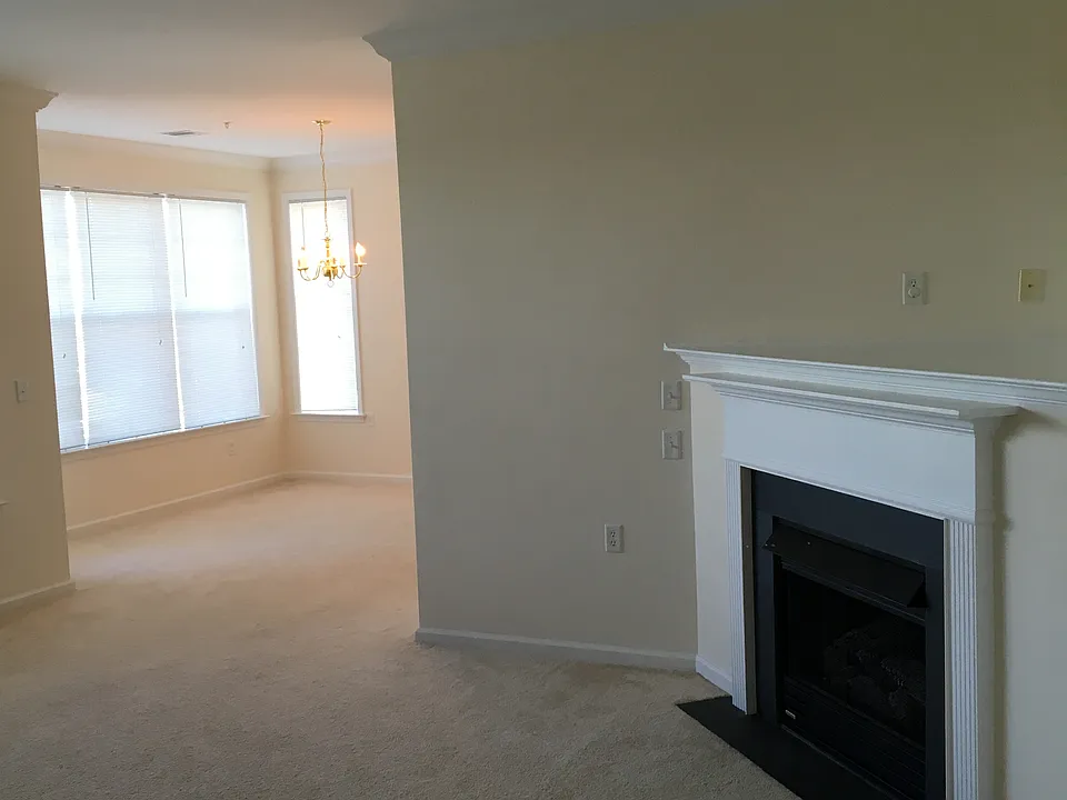 Gas fireplace in living room area
