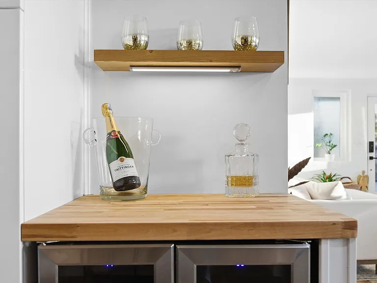 Beverage Cooler & Bar area.
