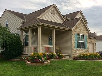 Beautifully landscaped yard.