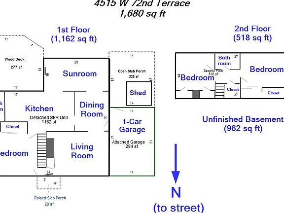 Floor Plan of Main Level & Upstairs