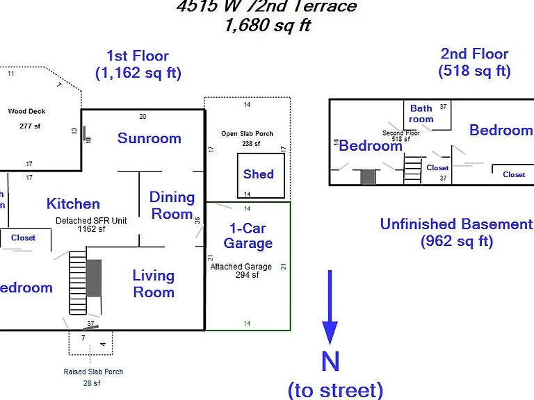 Floor Plan of Main Level & Upstairs
