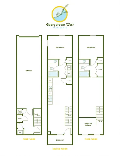Floor plan 2 Bed, 2 Bath - 943 Sq. Ft.