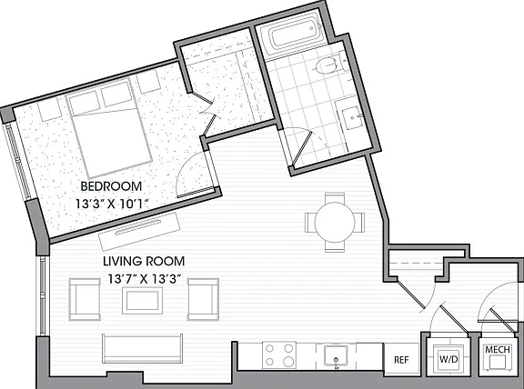 One Bedroom One Bath (779 SF) One Bedroom One Bath (779 SF)