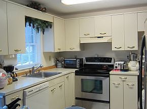 Kitchen with back yard view