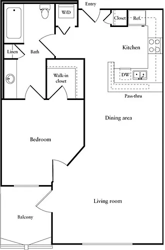 Floor plan 1 Bedroom B