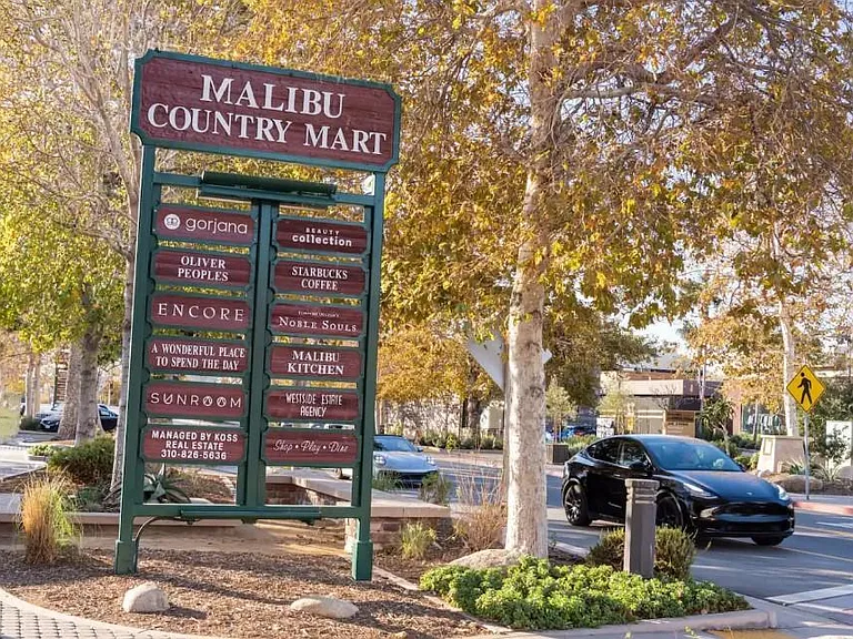 The Malibu Country Mart is approx. 1.2 miles away and is reachable by foot or car.