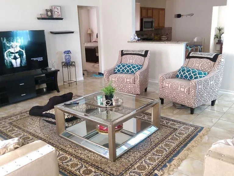 Furnished living room view one