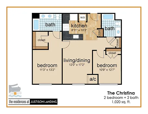 Floor plan The Christina-View 2 BR