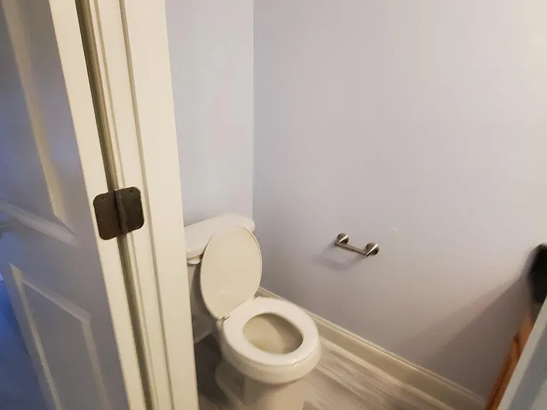 HALF BATH DOWNSTAIRS, NEW TOILET
NEW FLOORING AND PAINT