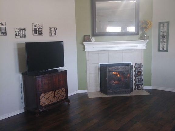 Great wood burning fireplace