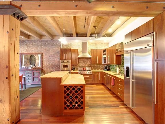 Kitchen & Island with wine rack