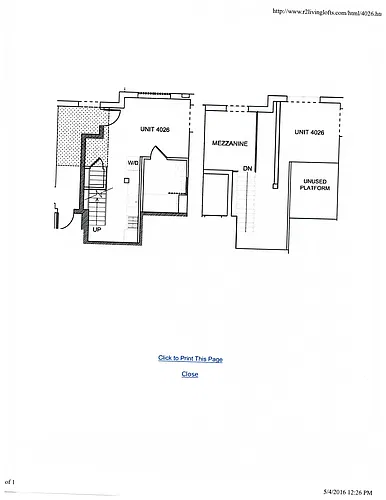 Floor plan 1x2 Loft - Top Floor