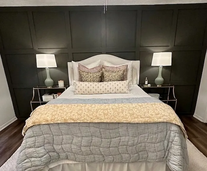 back bedroom has an accent wall
