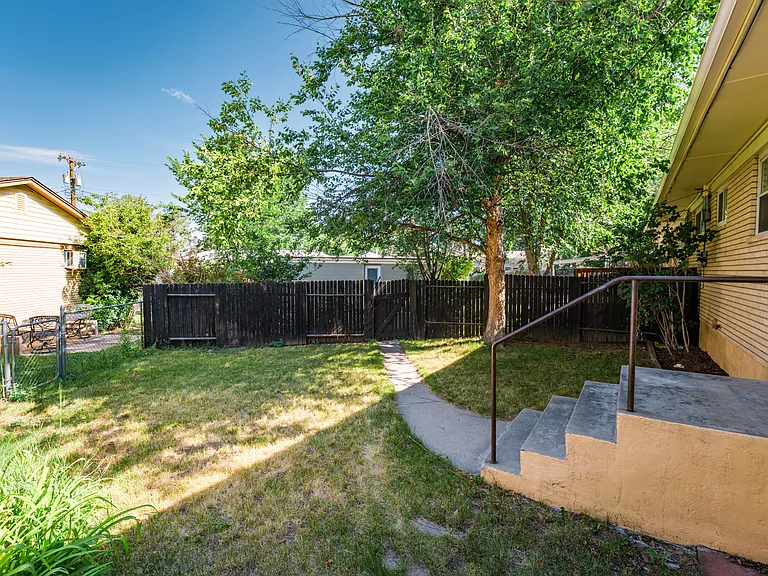 fenced backyard