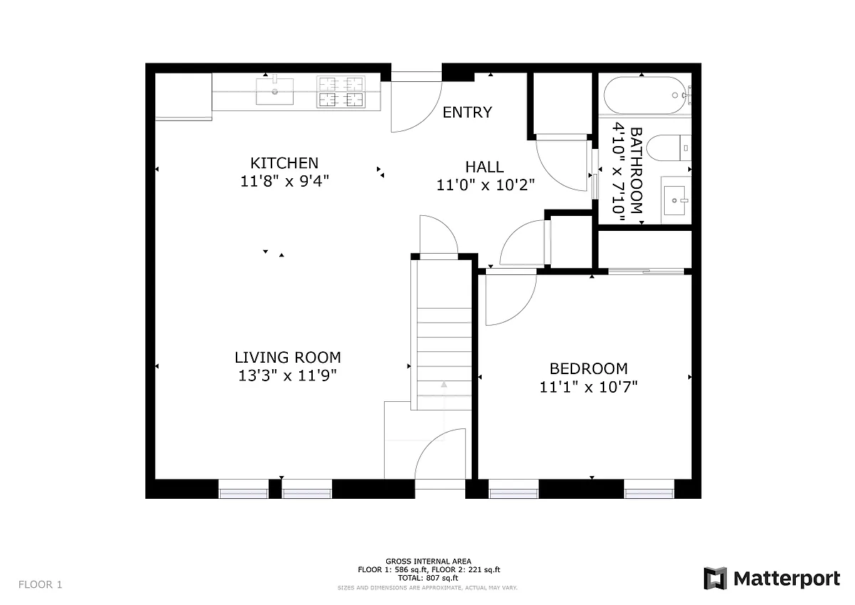 Floor plan Bi-level 2 Beds With Deck