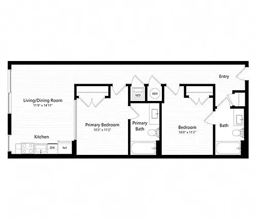Floor plan 2 Bed - 2 Bath | b11 - Weiler