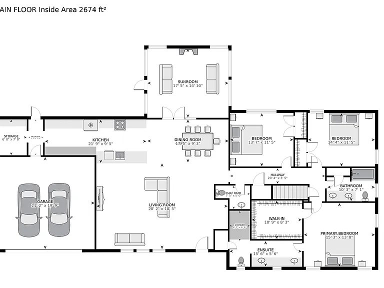 Main level floor plan.