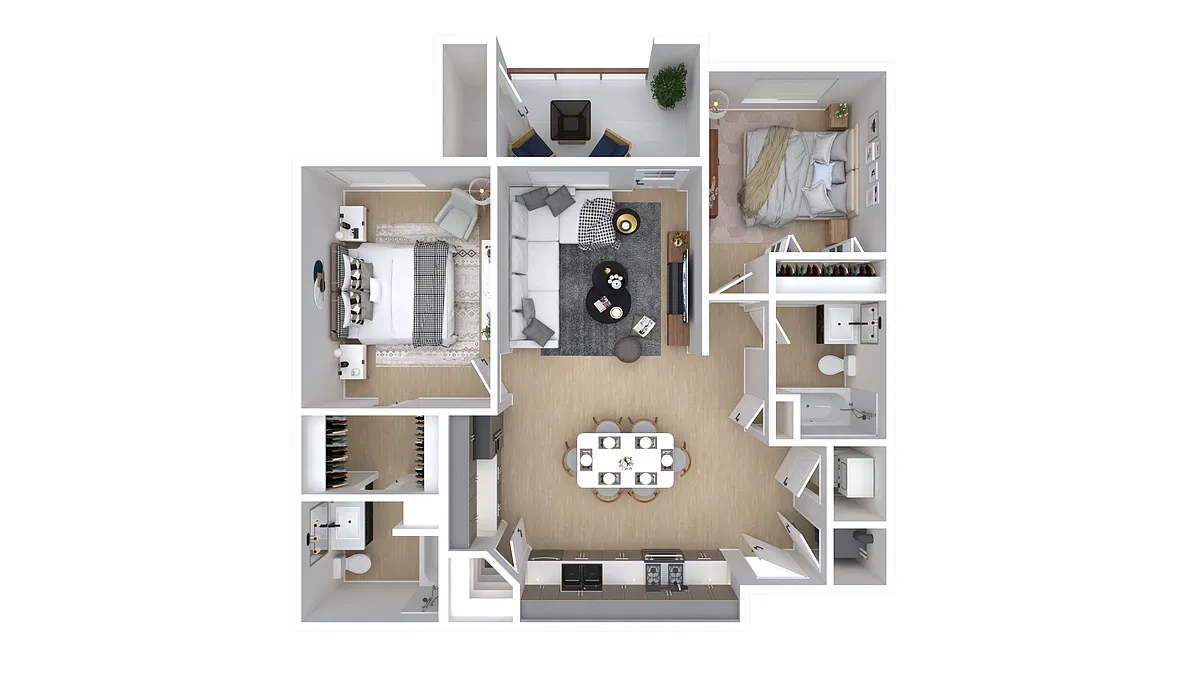 Floor plan 2 Bedroom 2 Bath