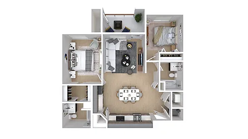 Floor plan 2 Bedroom 2 Bath