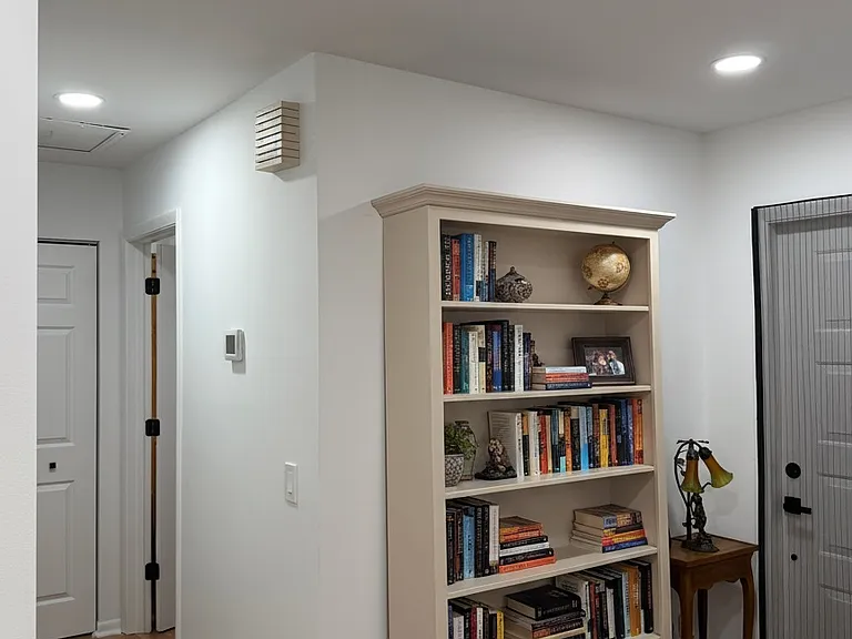 Entrance, hallway to second bedroom and bathroom and closet