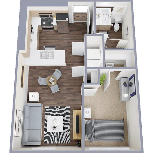 Floor plan 1 Bed 1 Bath