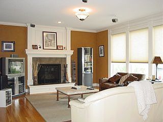 Wall of windows in the Great room.