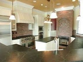 Kitchen with fireplace