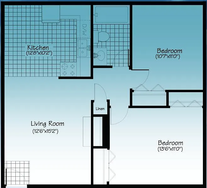 Floor plan TWO BEDROOM