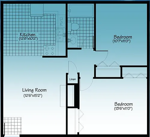 Floor plan TWO BEDROOM