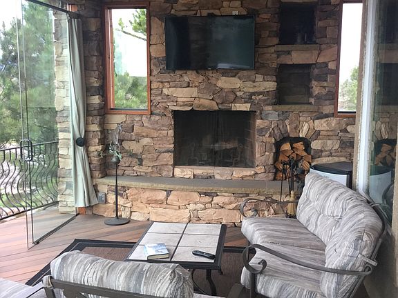 Wood burning fireplace  Deck
