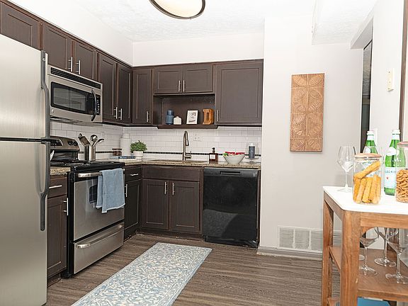 Kitchen with stainless appliance package & modern cabinetry