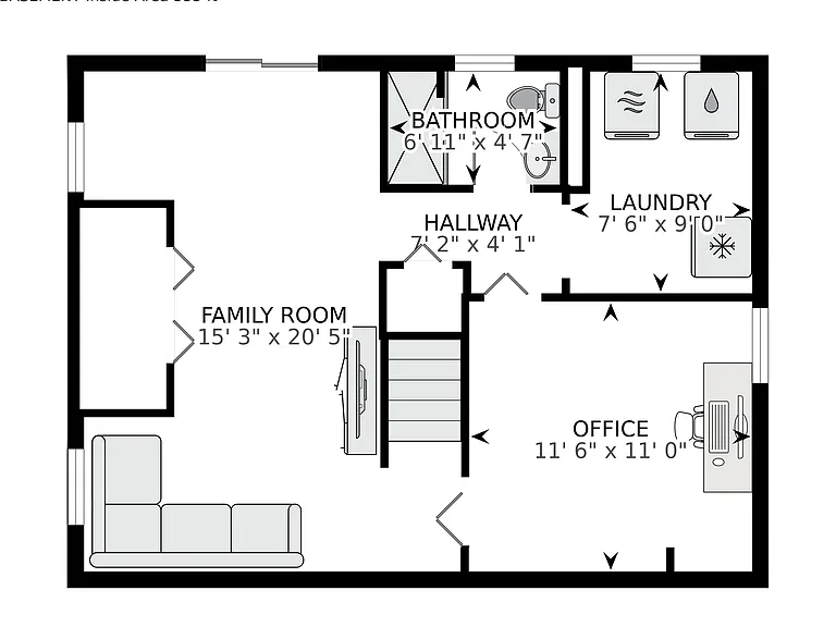 Floor plan of basement floor