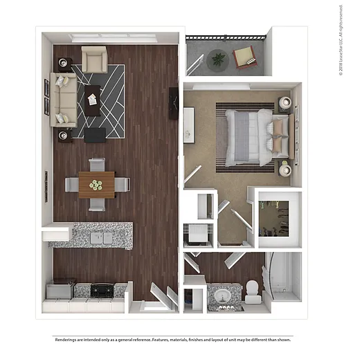 Floor plan 1 Bed / 1 Bath