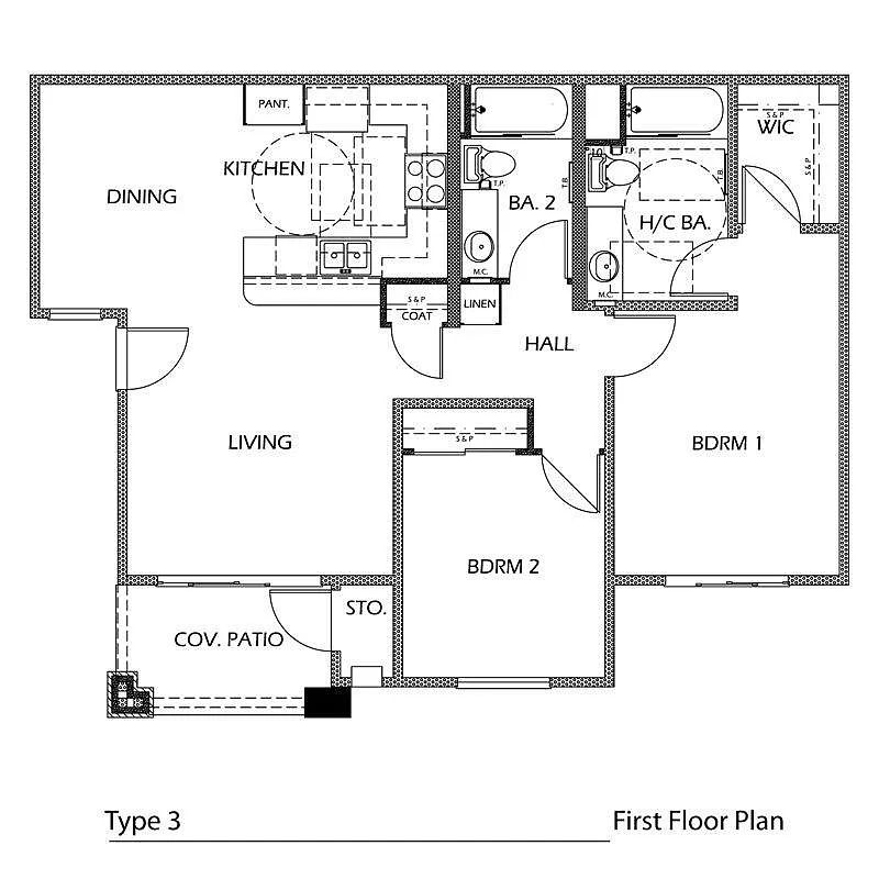 Floor plan 2 Bedroom 2 Bath