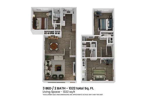Floor plan 3 Bed 2 Bath