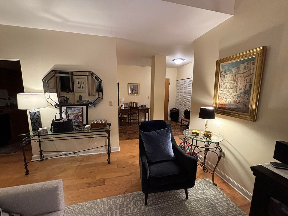 view from living room to front door