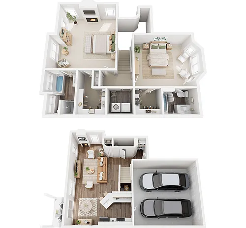 Floor plan 2x2.5 Townhome - B6 Renovated