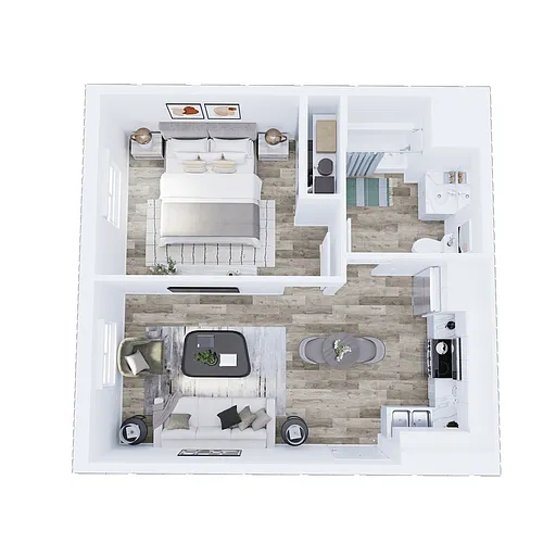 Floor plan Plan 1F - 1 Bedroom, 1 Bath