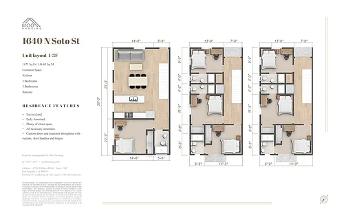 Floor plan Private room at 1640 N Soto St