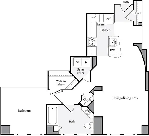 Floor plan 1 Bedroom N