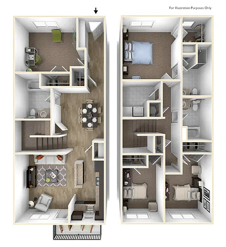 Floor plan 4 BR, 3 BA