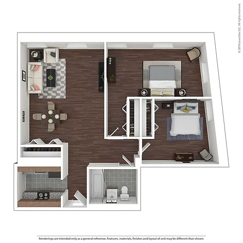Floor plan Two Bedroom Market