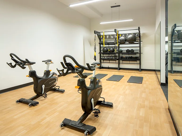 Spin room with TRX equipment