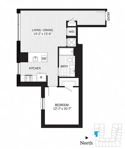 Floor plan 1 Bed - 1 Bath | a06