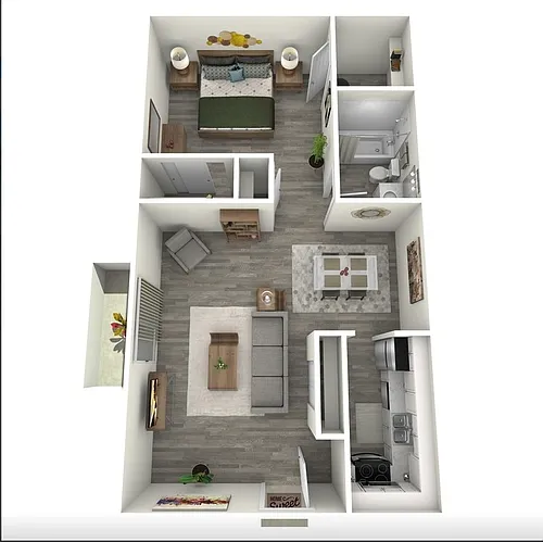 Floor plan 1 Bedroom 1 Bathroom