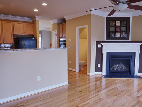 Fireplace and kitchen