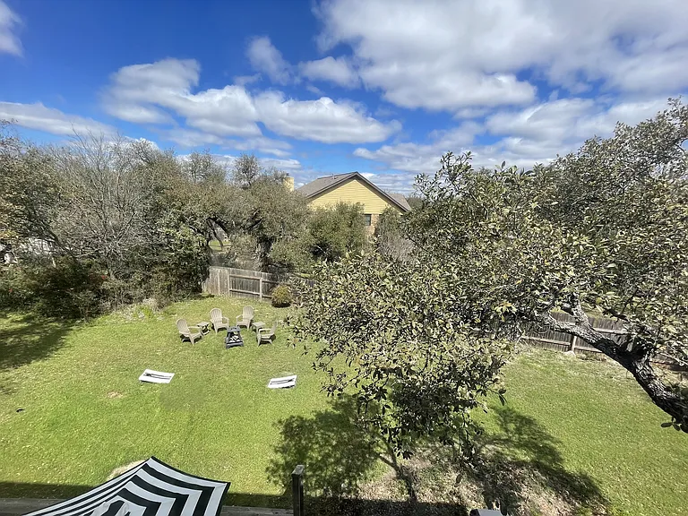 Enjoy treetop views from bedrooms and office space