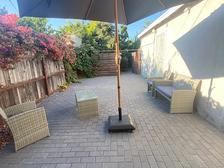 Enclosed private back yard.