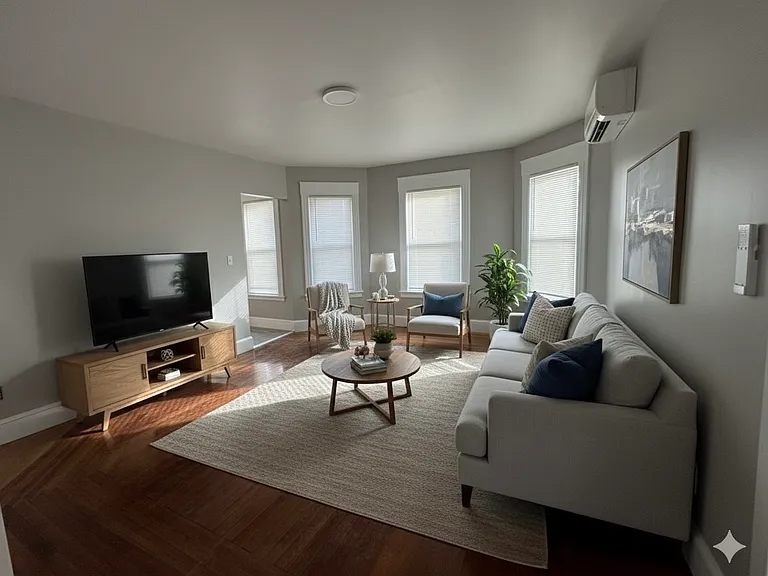 Virtually staged living room